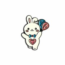 1pc Ins Style Creative Cute Rabbit Metal Brooch, Cartoon Adorable Bunny Badge, Backpack Clothes School Uniform Accessory, Holiday Small Gift - Multicolor - View 9