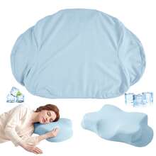1 buah Sarung Bantal Sejuk & Bernapas, Sarung Bantal Kupu-kupu Warna Polos Minimalis, Desain Resleting Tersembunyi Halus, Sarung Bantal Dapat Dicuci dengan Mesin - 24,4*16,3 inci - Baby Blue - View 10