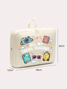 Tas Penyimpanan Perjalanan Multifungsi 5 Zona, Organizer Koper Portabel Kapasitas Besar untuk Pakaian dan Pakaian Dalam, Tas Pengemas Perjalanan dengan Motif Kartun Lucu - MultiWarna - View 12