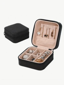 1/6/12Pcs Jewelry Storage Box, Portable Travel Zipper Organizer For Rings Earrings Necklaces, Small Women Jewelry Box, Christmas New Year Gift For Her - Multicolor - View 19