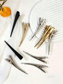 6/2pcs Metal Long Serrated Hair Clips, Rust-Proof & Non-Slip, Unisex, Suitable For Hair Salon Sectioning And Styling - Multicolor - View 2