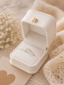 Newborn Photography Ring Prop Heart-Shaped Crystal Ring Baby Milestone Commemorative Photo Shooting Accessory - Multicolor - View 2