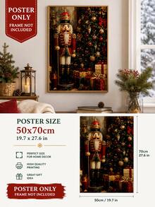 SUPSTICKER Christmas Wall Art Poster, Santa Reindeer Nutcracker Snowy Cabin Print, Holiday Decor For Living Room Bedroom Entryway, 3 Styles - Christmas - View 19