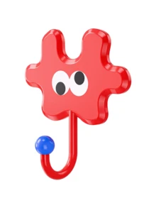 1pc Dopamine Cartoon Puzzle Adhesive Hook, No-Drill Wall Hook For Entry Door, Kitchen, Bathroom, Key Holder - Multicolor - View 11