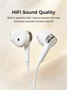 YUAOVCQ Wired In-Ear Headphones, Large Dynamic Driver Unit HiFi Sound Quality, High-Definition Call Microphone, 3.5mm Or Type-C Interface, Comfortable Fit, 1.2m Wired Earphones, Suitable For Smartphones, Computers, Game Consoles - View 6