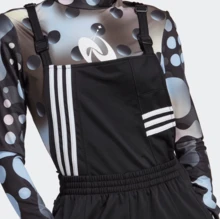 Adidas 修身亞洲版女款運動連身褲，附肩帶直筒長褲，春夏款 IC2373 - 黑色 - 查看 7