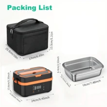 Portable Rechargeable Electric Lunch Box, Insulated Food Warmer With Stainless Steel Inner Liner, Fast Heating, Includes Thermal Bag And Utensils, Suitable For Camping, Car, Work, School, Office, Travel - Multicolor - View 8