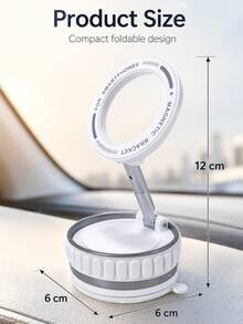 Magnetic Car Phone Holder, Vacuum Suction Cup Phone Mount, 360° Rotating Foldable Dashboard Phone Holder, Strong Magnetic Car Navigation Mount, Convenient Car Accessory, Phone Holder - Multicolor - View 11