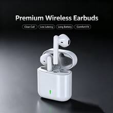Wireless Bluetooth Earbuds With Built-In Microphone, Stereo Deep Bass, Clear Calls, Portable Charging Case, 24-Hour Battery Life, Stable Connection, Compatible With IPhone And Android Phones, Ideal For Music, Sports, Travel And Daily Use - White - View 2