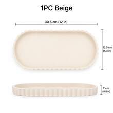 Large Capacity Silicone Bathroom Vanity Tray, Wavy Edge Decorative Countertop Storage Organizer, Suitable For Cosmetics, Perfumes, Toiletries, Soaps, Cleaners And Candles, Modern Coffee Table Storage Tray, Suitable For Bathroom, Bedroom, Vanity And Home Decor Accessories - Multicolor - View 16