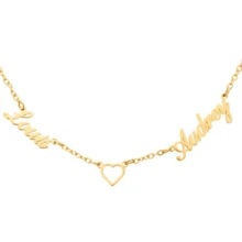 1 Customized Heart-Shaped Pendant Necklace With Multiple Personalized Names For Couples Or Surnames, For Halloween And Christmas - Multicolor 4 - View 3