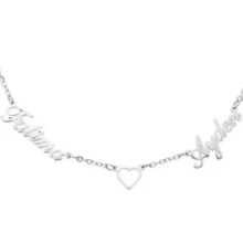 1 Customized Heart-Shaped Pendant Necklace With Multiple Personalized Names For Couples Or Surnames, For Halloween And Christmas - Multicolor 4 - View 4
