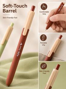 4pcs/Box Milk Tea Series Retractable Gel Pens Set, CS Tip Quick-Dry Black Ink Water-Based Pens, Cute Japanese Style Smooth Writing Pens For Students, Exam Prep, School Supplies & Office Stationery - Multiple Options Available - View 3