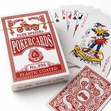 Vintage Poker Cards Set, No.996 Plastic Coated Playing Cards, Red & Blue Classic Design Deck, Retro Motorcycle Pattern Card Game Set, Party Entertainment Gift - Multicolor - View 7