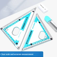 Bộ 8 món thước kẻ, compa, bút chì, dụng cụ hình học, toán học, vẽ, văn phòng phẩm, quà tặng cho bé trai bé gái, đồ dùng học tập, tựu trường - Bộ - Xem 3