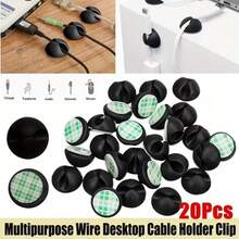 Cable Organizer And Cable Clips - Adhesive Cable Holders, Suitable For Desk, Nightstand, Car, Wall - For Chargers, For Home Office, Phone, Computer, Tablet Cable Management (No Drilling Required) - A - View 1