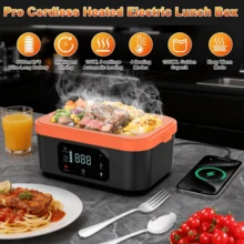 Portable Rechargeable Electric Lunch Box, Insulated Food Warmer With Stainless Steel Inner Liner, Fast Heating, Includes Thermal Bag And Utensils, Suitable For Camping, Car, Work, School, Office, Travel - Multicolor - View 2