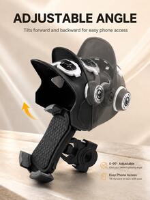 Motorcycle Phone Holder, Suitable For Scooter, Electric Bicycle, Bicycle Phone Mount, Helmet-Shaped Sunshade, 360° Rotating Anti-Shake Handlebar Phone Clip, Universal GPS Navigation Bracket, Compatible With 4.7-7 Inch Smartphones, ABS Nylon Material, Motorcycle Accessories - A - View 8