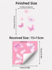 Soft Pink Luminous Butterfly Wall Decal, Glow‑In‑The‑Dark PVC Light Switch Socket Sticker, Peel And Stick DIY Wall Art For Girl Bedroom Nursery Home Decoration - Watercolor Butterfly - View 6