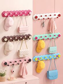 Suction Cup Wall Mount Rack, Multi-Hook Storage Rack, Dopamine Colorful Hanging Rack, Can Hang Hats, Bags, Keys And Towels, No-Drill Storage Hooks, Suitable For Bathroom, Entryway, Bedroom And Kitchen - Multicolor - View 2