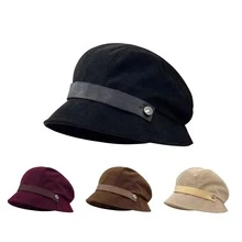 1pc Women's French Bucket Hat, Winter Warm & Windproof Beret, Elegant High-End Style, Suitable For Autumn/Winter Daily Wear - Multicolor - View 9