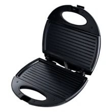 SOKANY 102 Multi-Function Sandwich Toaster, High Power With Indicator Light, Single-Piece Integrated Baking Plate, Double-Sided Constant Temperature Heating, Non-Stick Easy-To-Clean Coating, Heat-Insulated Handle, Suitable For Sandwiches - Black - View 3