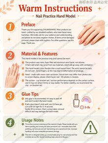 CHUAN SHANG Flexible Jointed Nail Art Practice Hand Model, Jewelry Display Prop, Multi-Functional Accessory - Apricot - View 12
