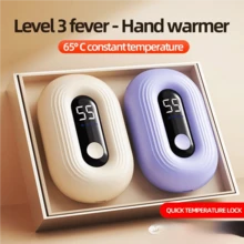 OBOVAY Portable Winter Mini Rechargeable Hand Warmer, Digital Display, 3 Adjustable Temperature Levels, USB Charging, Suitable For Students, Office Workers, Dorm, Commuting, Outdoor, Daily Carry, 1200mAh Battery - Single Pack - View 2