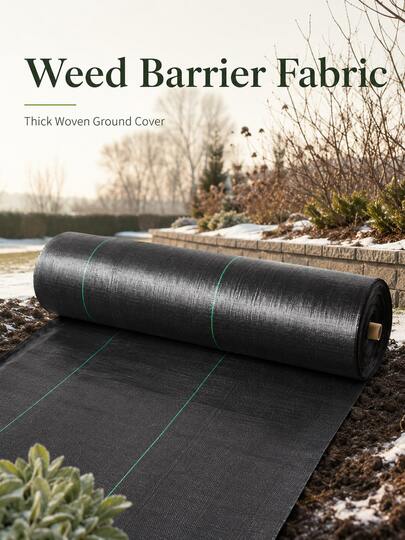 Woven Barrier Fabric Roll, Marked Line Garden Ground Cover Sheet, Practical Yard Landscaping Supply For Vegetable Plots, Flower Beds, Walkway Layout, Outdoor Backyard Gardening Ground Arrangement And Planting Management
