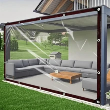 Thickened Transparent PE Waterproof Tarp, With Edging, Windproof Dustproof Warm Plant Cover, Waterproof Cost-Effective Rain Tarp - transparent - View 8