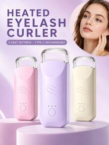 SKYWORTH Portable Electric Eyelash Curler, 300mAh Battery, Type-C Charging, Heated Eyelash Styling Tool, 3 Heating Levels, Wide Arc Opening, Suitable For Women - View 1