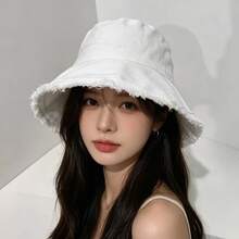 1pc Solid Color Tassel Bucket Hat, UV Protection Sun Hat, Suitable For Beach Vacation, Travel And Daily Street Wear - Women's Bucket Hat - View 9