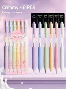 6 Colors/Box Acrylic Color Gel Pens Set, Retractable No-Bleed Layerable Drawing Pens, Cute Aesthetic Marking Pens For Journaling, Notes, Highlighting, Students, School Supplies & Art Supplies - Available In Multiple Colors - View 9