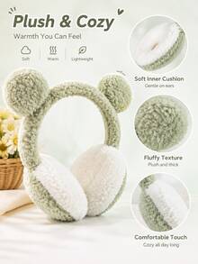 1pc Bear Ear Muffs, Winter Warm Ear Covers, Cycling Warmth, Fleece Anti-Freeze Ear Protection, Winter Outdoor Warmth - Multicolor - View 7