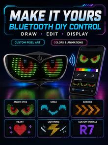 Lampu Peringatan Mata Setan LED untuk Helm Sepeda Motor dan Sepeda, Lampu Dekoratif Suasana Malam Hari untuk Berkendara dengan Mata Setan, Bluetooth, Kontrol Aplikasi, DIY - Helm LED Mata Jahat - View 5