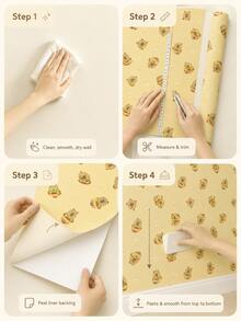 SUPSTICKER Capybara Pattern Peel And Stick Wallpaper, 4 Styles Available, 17.72x47.24 Inches/17.72x118.11 Inches, Suitable For Bedroom, Closet And Furniture Decoration - 1PC - View 10