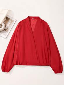 Women's Solid Color Casual Versatile Daily Long Sleeve Jacket - Red - View 11