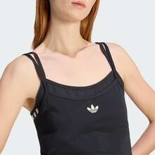 Adidas Originals Women's Side Drawstring Slim Fit Double Layer Vest - Black - View 4