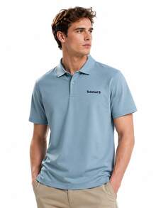 Timberland New Men's Quick-Dry Breathable Collared Short Sleeve Polo Shirt For Commuting - Indigo - View 2