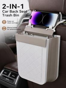 Foldable Car Trash Can With Phone Holder Hooks, Leakproof Large Capacity Hanging Organizer, Seat Back Storage Bin Kitchen Cabinet Trash Can - Multicolor - View 7