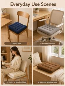 Soft Breathable Modern Square Seat Cushion, 9-Grid Design, Comfortable Dining Chair Pad, All-Season Use, Fashion Home/Office/Dining Chair Cushion, Bohemian Style Floor Mat/Tatami Seat Cushion, Multi-Functional Seat Pad - Multicolor - View 9