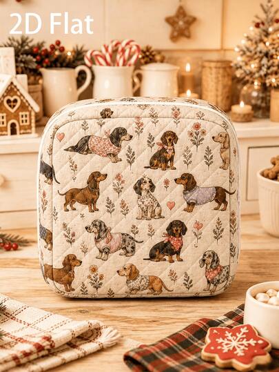 Nouveau sac de rangement pour serviettes hygiéniques avec imprimé de teckel et floral de Noël, sac de rangement multifonction de Noël, sac de rangement pour tampons, sac de rangement pour produits physiologiques pour femmes, sac de rangement de voyage, sac de rangement pour cosmétiques et rouge à lèvres, trousse de toilette ; accessoire de voyage essentiel unisexe, convient pour les croisières, les vacances et divers voyages ; organisateur de voyage, accessoire de vacances, cadeau pour femmes, choix idéal pour Halloween et Noël, direction aléatoire des rayures et de l'imprimé