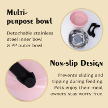 1 buah Mangkuk Hewan Peliharaan Tinggi yang Dipersonalisasi, Nama & Pola yang Disesuaikan, Mangkuk Makanan/Minum Anti Selip Stainless Steel, Cocok untuk Kucing dan Anjing Kecil, Mangkuk Makan yang Ditinggikan - MultiWarna - View 8