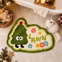 1pc, Washable Asymmetrical Christmas Decorative Carpet, Polyester Fiber Non-Slip Bottom, 7mm Thickness, Exquisite Edge Craftsmanship, Especially Suitable For Pet-Owning Households, Applicable To Indoor And Outdoor, Living Room, Bedroom, Entrance, Dining Room, Kitchen, Balcony And Other Living Scenes, All-Season Style, Carpet, Rug, Carpet Living Room, Kitchen Mat, Carpet For Bedroom, Bathroom Mat, Rug Bedroom, Room Decor, Rugs For Living Room, Kitchen Rug, - Multicolor - View 1