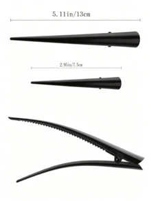 6/2pcs Metal Long Serrated Hair Clips, Rust-Proof & Non-Slip, Unisex, Suitable For Hair Salon Sectioning And Styling - Multicolor - View 7