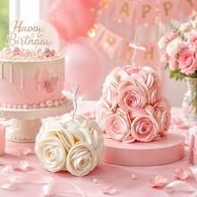 210pcs/104pcs/100pcs Cake Decoration Topper Set, Includes Round Silver Glitter Paper Discs And Flowers, Suitable For Birthday Wedding Dessert Cake DIY Decoration - Multicolor - View 6