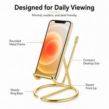 1 buah Stand Ponsel & Tablet Kawat Logam Minimalis, Stand Meja dengan Alas Bulat Kompak, Dudukan untuk Menonton Bebas Genggam & Tempat Kartu, Cocok untuk Panggilan Video, Membaca, Belajar, Kantor, Kamar Tidur, Asrama, Kembali ke Sekolah, Hadiah Liburan - Beraneka warna - View 8