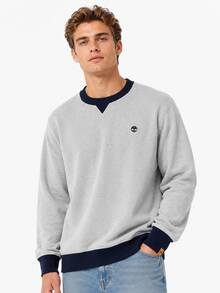 Timberland New Men's Loose Breathable Sports Casual Pullover Long Sleeve Top - Gray/Blue - View 1
