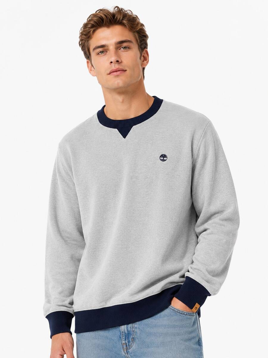 Timberland New Men's Loose Breathable Sports Casual Pullover Long Sleeve Top - Gray/Blue - View 1