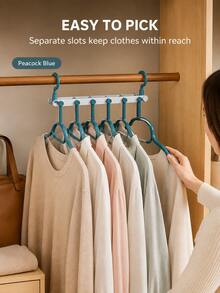 6-In-1 Multi-Layer Clothes Hanger, Wardrobe Storage Hook Rack, Space-Saving, Suitable For Tops, Vests And Multi-Functional Pants Rack, Scarf Rack, Wardrobe Storage Rack, Suitable For Pants, Leggings, Scarves, Ties, Dorm, Wardrobe Storage Organization, Holiday Gift - Multicolor - View 7